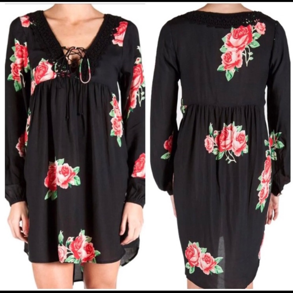 Element Wildflower Line Long Sleeve Floral Dress